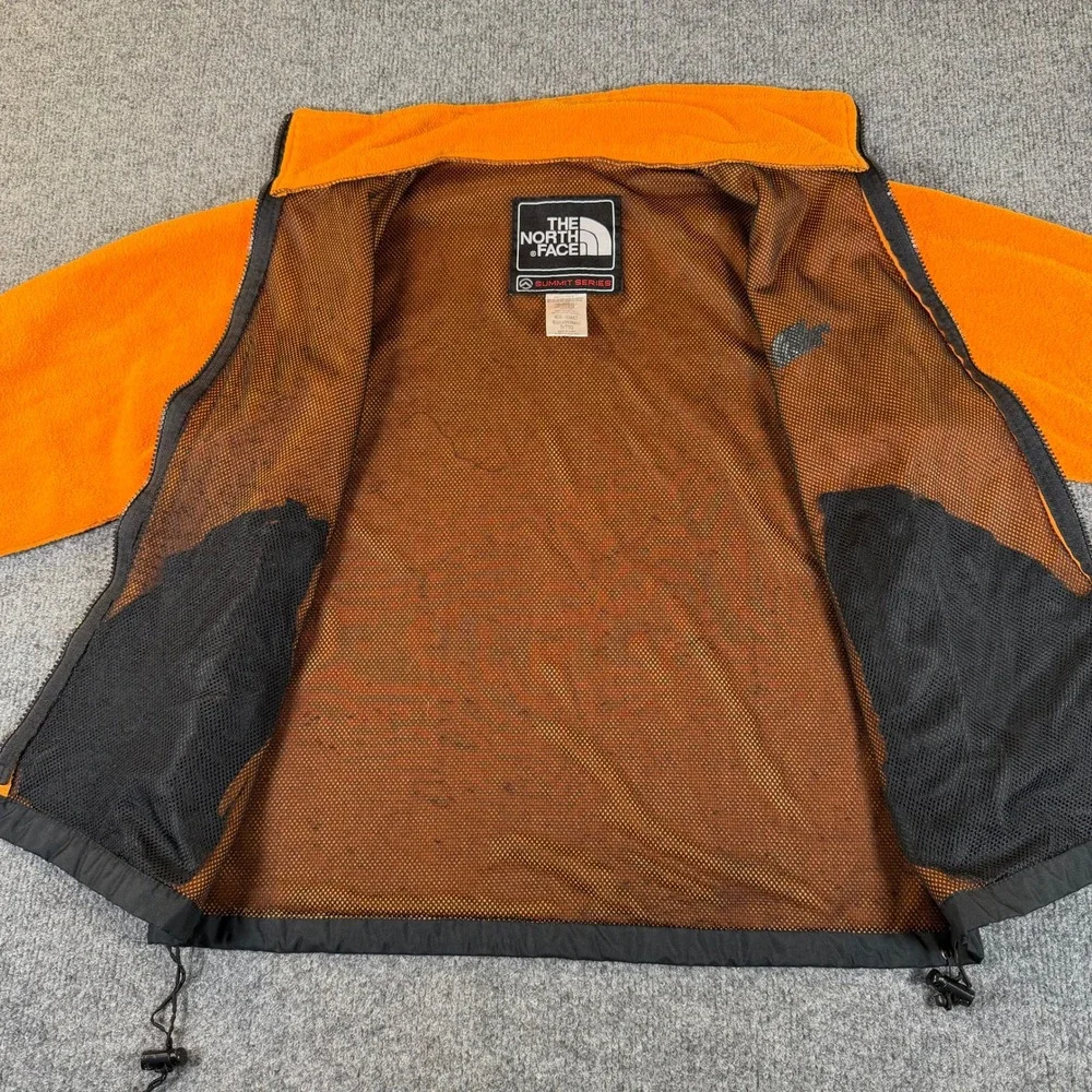 The North Face Summit Series Mens Orange Fleece Full Zip Jacket Small #3832